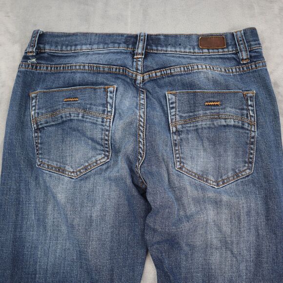 RS Pants Mens 32 Blue New York Slim Straight Mid Rise Zip Dark Wash Denim Jeans - Picture 16 of 16